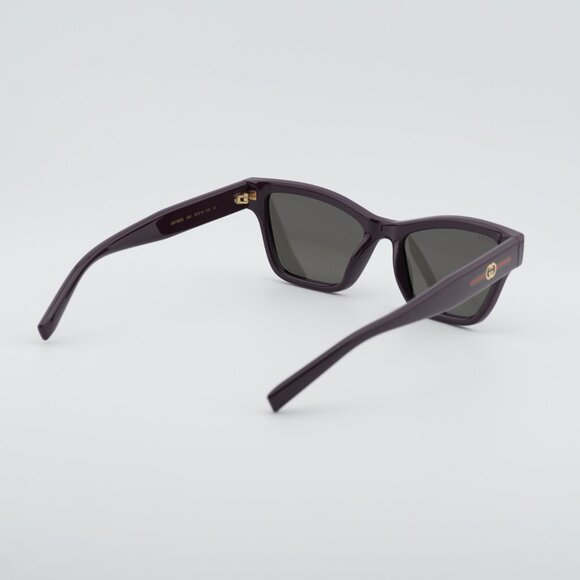 Gucci GG1982S 003 Sunglasses Shiny Dark Purple Cat Eye Frame, Solid Smoke Lenses main image 9